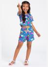 Conjunto Curto Cropped e Shorts Coração