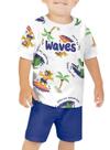 Conjunto Curto Kyly 1001329 Infantil Menino Estampa Waves Algodão T. 02/03