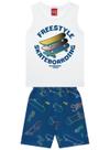 Conjunto Curto Kyly 1001343 Infantil Menino Skate Algodão T. 04/08