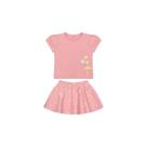 Conjunto Curto Lilica Ripilica Blusa Short Saia New Fun Rosa