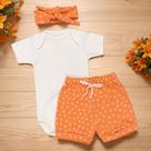 Conjunto Curto Minimalista Faixa Florzinha Cobre Bebê Menina Conjunto Curto Minimalista Faixa Florzinha Cobre Bebê Menina