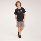 Conjunto Curto Tigor T Tigre Camiseta Bermuda Bordado Preto