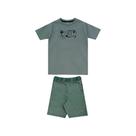Conjunto Curto Tigor T Tigre Camiseta e Bermuda Sarja Verde