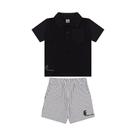Conjunto Curto Tigor T Tigre Camiseta Polo e Bermuda Listras
