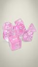 Conjunto Dados Translucido Rosa Claro Numeros Branco Conjunto Dados Translucido Rosa Claro Numeros Branco