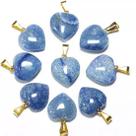 Conjunto de 05 Mini Pingentes de Coração em Quartzo Azul 15mm com Pino Prateado - Atacado Conjunto de 05 Mini Pingentes de Coração em Quartzo Azul 15mm com Pino Prateado - Atacado