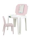 Conjunto de 1 mesa e 1 cadeira plasticas infantil rosa