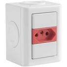 Conjunto De 1 Tomada 2p+t Tramontina Lizflex Vermelho 20 A 250 V Com Acabamento Brilhante E Design Conjunto De 1 Tomada 2p+t Tramontina Lizflex Vermelho 20 A 250 V Com Acabamento Brilhante E Design
