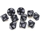 Conjunto de 10 Dados D10 de RPG Preto