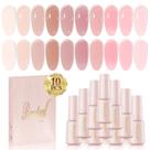 Conjunto de 10 Esmaltes Larvall Beautpal Jelly Gel Nude - 7ml Cada