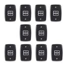 Conjunto de 10 Interruptores 2 Teclas Simples 4x2 Pluzie Preto Conjunto de 10 Interruptores 2 Teclas Simples 4x2 Pluzie Preto