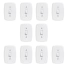 Conjunto de 10 Interruptores de 1 Tecla Simples com Placa 4x2