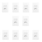 Conjunto de 10 Interruptores de 1 Tecla Simples e Tomada 2P+T 20A , Modular, com Placa 4x2 Branco Pluzie
