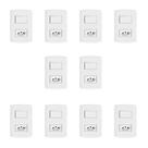 Conjunto de 10 Interruptores de 1 Tecla Simples e Tomada 2p+t 20a , Modular, com Placa 4x2 e Suporte