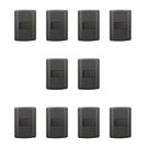 Conjunto de 10 Interruptores de 1 Tecla Simples, Modular, com Placa 4x2 e Suporte