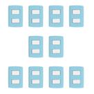 Conjunto de 10 Interruptores de 2 Teclas Simples, Modular, com Placa 4x2 e Suporte