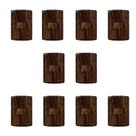Conjunto de 10 Interruptores Simples Modular 4x2 Pluzie Marrom