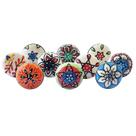 Conjunto de 10 maçanetas de tração em cerâmica Royal Kraft, multicoloridas, 4 cm