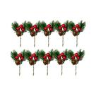 Conjunto De 10 Peças De Decoração De Natal Com Frutas Vermelhas E Pinhas Falsas Para DIY, Guirlandas