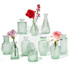 Conjunto de 10 pequenos vasos de vidro vintage PURVONNIE para flores