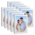 Conjunto de 10 porta-retratos HappyHapi brancos 4x6 com tapete 3,5x5