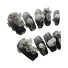Conjunto De 10 Unidades De Unhas Postiças Em Forma De Caixão Feitas À Mão Para Mulheres Conjunto De 10 Unidades De Unhas Postiças Em Forma De Caixão Feitas À Mão Para Mulheres