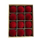 Conjunto De 12 Bolas De Natal De Veludo Flocado De 6cm, Acessórios De Decoração Para O Lar, Ano Novo