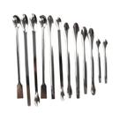 Conjunto De 12 Colheres De Amostragem De Aço Inoxidável Para Laboratório, Espátulas Micro Para