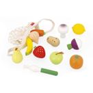 Conjunto de 12 Frutas e Vegetais em Madeira - Janod