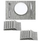 Conjunto de 12 Jogos Americanos Prateados Leetaltree - Jogos de Mesa Antiderrapantes e Resistentes ao Calor para Jantar, Laváveis e Duráveis em PVC Vinil Trançado (Prateado, 12) Conjunto de 12 Jogos Americanos Prateados Leetaltree - Jogos de Mesa Antiderrapantes e Resistentes ao Calor para Jantar, Laváveis e Duráveis em PVC Vinil Trançado (Prateado, 12)
