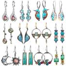 Conjunto de 12 pares de brincos Hefanny Teardrop Druse Crystal