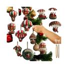 Conjunto De 12 Peças De Decorações De Natal Em Madeira Para Pendurar, Incluindo Papai Noel E Balão Conjunto De 12 Peças De Decorações De Natal Em Madeira Para Pendurar, Incluindo Papai Noel E Balão
