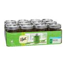 Conjunto de 12 Potes de Vidro Ball Boca Larga 473 ml