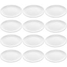 Conjunto de 12 Pratos de Melamina Brancos 25,5cm para Servir Petiscos Restaurantes Lyor