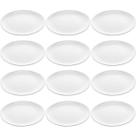 Conjunto de 12 Pratos de Melamina Brancos 25,5cm para Servir Petiscos Restaurantes Lyor