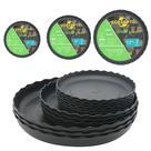 Conjunto de 12 Pratos para Vasos ECOESPTI em Plástico Preto 15-26 cm Conjunto de 12 Pratos para Vasos ECOESPTI em Plástico Preto 15-26 cm
