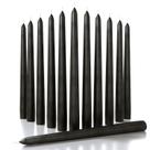 Conjunto de 12 velas Taper CANDWAX de 25 cm de Halloween pretas sem perfume