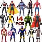 Conjunto de 14 figuras de ação de super-heróis MUKSSE, 16,5 cm de altura