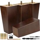 Conjunto de 15 cm Furniture Legs Airy Abode Walnut Square Conjunto de 15 cm Furniture Legs Airy Abode Walnut Square