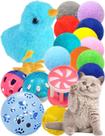 Conjunto de 15 peças Cat Toys DIYUQISHI com bolas de pelúcia e sino, Chick