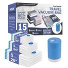Conjunto de 15 Sacos a Vácuo para Viagem Cozy Essential com Bomba