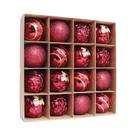 Conjunto De 16 Bolas De Natal De Plástico Eletroplado Pintadas De 6CM Para Decoração De Árvores