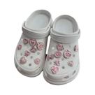 Conjunto De 16 Pingentes Para Sapatos Rosa: Flores, Borboletas E Pérolas Destacáveis Com Fivela De