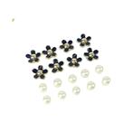 Conjunto De 18 Peças De Acessórios Para Sapatos Com Flores De Pérola Pretas E Rosas, Decoração Conjunto De 18 Peças De Acessórios Para Sapatos Com Flores De Pérola Pretas E Rosas, Decoração