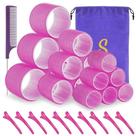 Conjunto de 18 Rolos de Cabelo Sungenol Self Grip com Clips e Pente