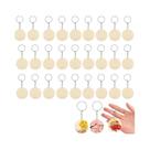 Conjunto De 180PCS De Chaveiros De Madeira Em Forma Redonda Em Branco Com Argolas Para Chaves,