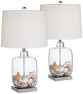 Conjunto de 2 Abajures de Mesa 360 Lighting 55 cm Aço Escovado