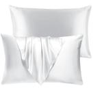 Conjunto de 2 almofadas BHZ Queen Size Goose Down Feather com estojos de cetim
