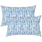 Conjunto de 2 almofadas lombares ao ar livre LVTXIII de 30 x 50 cm, azul seixo