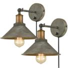 Conjunto de 2 arandelas de parede JEENKAE Vintage Farmhouse com interruptor